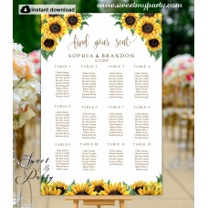 Sunflowers Seating Chart template,Sunflowers Wedding Seating Plan template,(143) Sunflowers Seating Chart template,Sunflowers Wedding Seating Plan template,(143)